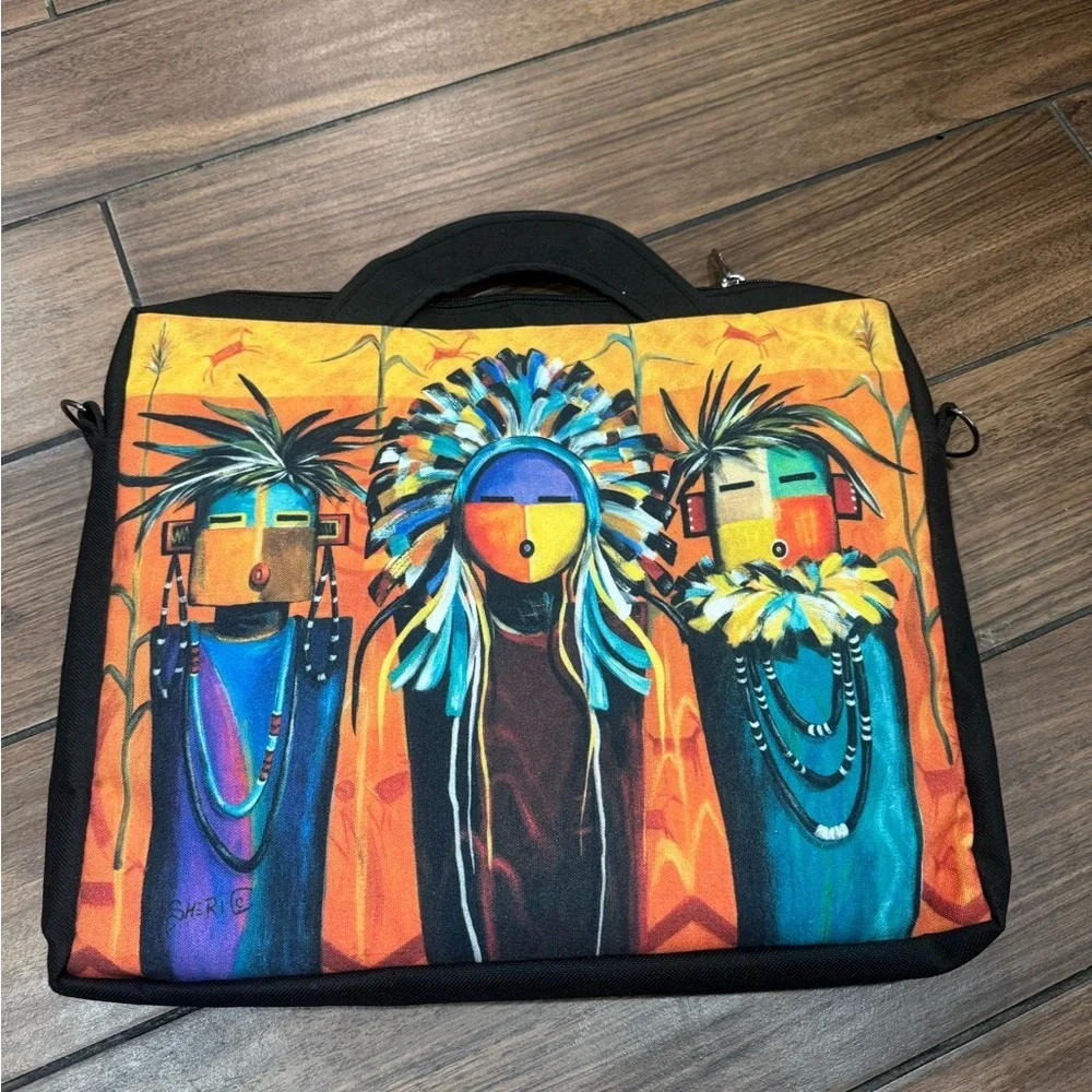 Southwestern Native Art Laptop Bag - Sun Faces